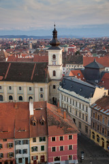 Obraz premium SIBIU, ROMANIA - 24 NOVEMBER 2017: Sibiu cityscape, Romania, Transylvania