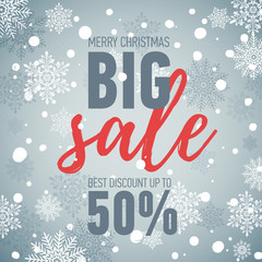 Christmas sale banner.Big sale 50.Holiday discount