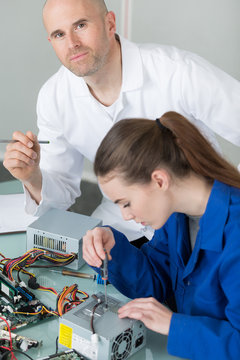 young electronic technician