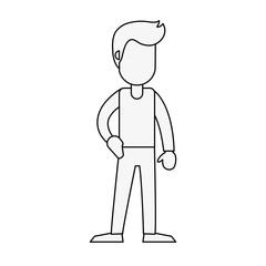 Man faceless cartoon icon vector illustration graphic design