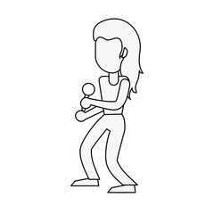 Young woman happy in karaoke cartoon icon vector illustration graphic design