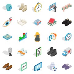 Brand icons set, isometric style