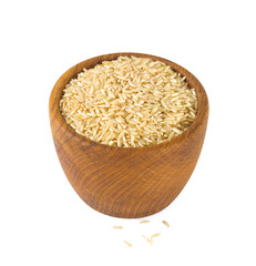brown rice isolated on white