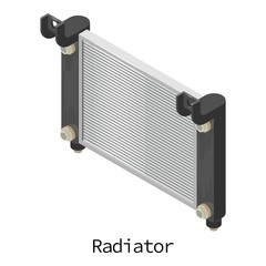 Radiator car icon, isometric 3d style