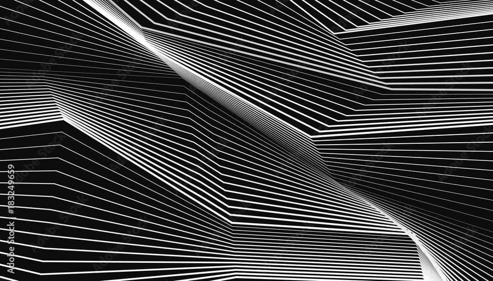 Aufkleber designs of white lines on a black background. abstract waves. vector elements for you projects