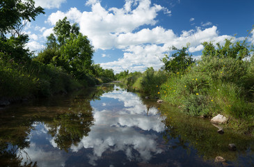 Flooded road after rain