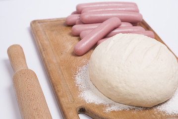 sausages and dough