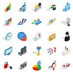 Web project icons set, isometric style