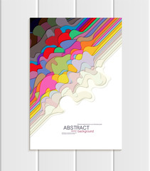 Naklejka na ściany i meble Vector brochure A5 or A4 format abstract uneven colorful shapes design element corporate style