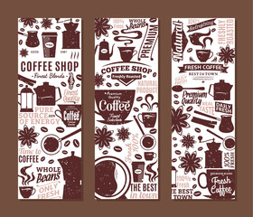 Retro styled vector coffee banners