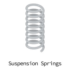 Suspension spring icon, isometric 3d style