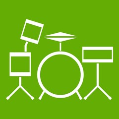 Drum kit icon green