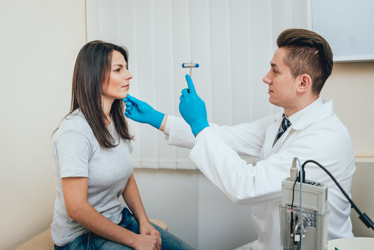 Reception at the doctor-neuropathologist. Medical examination
