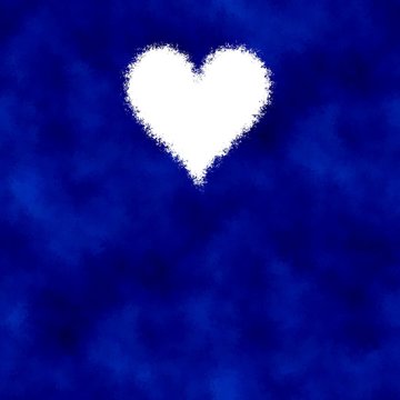 Deep Royal Blue Design With Heart Shape