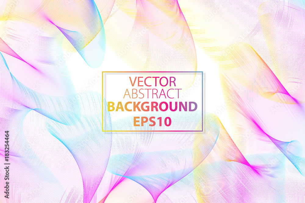Poster vector linear art background. colorful linear wavy lines for backdrop. abstract background.