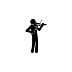 Man plays on violin icon. Silhouette of a musician icon. Premium quality graphic design. Signs, outline symbols collection icon for websites, web design, mobile app