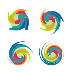 Abstract colorful swirly set