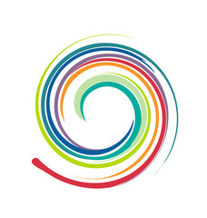 Swirly circular colorful art paint