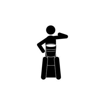 Man playing Djembe icon. Silhouette of a musician icon. Premium quality graphic design. Signs, outline symbols collection icon for websites, web design, mobile app