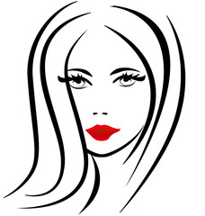 Woman beauty portrait salon icon