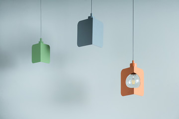 Hanging metal colorful edison lamps