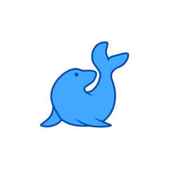 Seal Sea Color Logo Vector