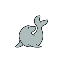 Seal Sea Color Logo Vector