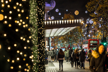 Oxford street in Christmas time, London