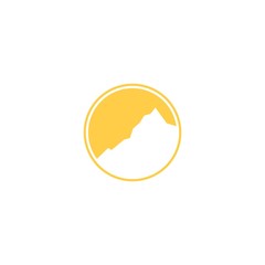 Mountain Logo on Circle Shape Vector