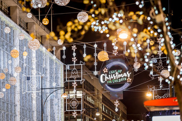 Oxford street in Christmas time, London