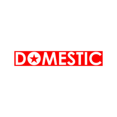 Domestic Word with Red Star Logo Vector