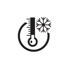 Naklejka premium Cold weather thermometer icon. Winter element. Premium quality graphic design. Signs, outline symbols collection, simple icon for websites, web design, mobile app