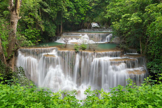 Huay Mae Kamin waterfall at Kanchanaburi, Thailand