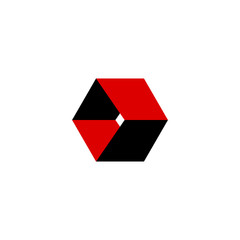 Square Red and Black Logo Vector