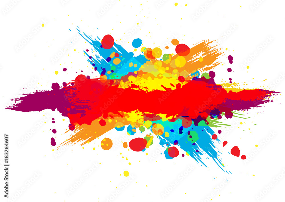 Poster abstract vector splatter color background. illustration vector design