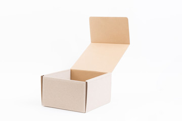 brown paper box on white background