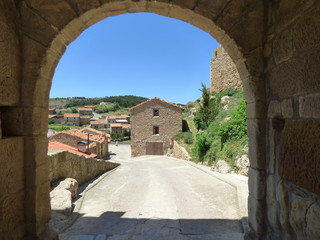 Puertomingalvo. Pueblo en Parque Cultural del Maestrazgo en la comarca de Gúdar-Javalambre, en la...