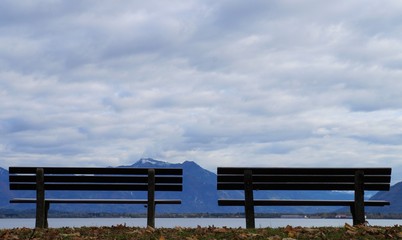 Sitz Bank mit Aussicht