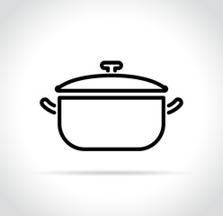 cooking pot icon on white background