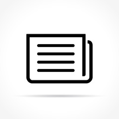 newspaper icon on white background