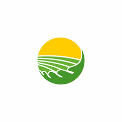 Leaf Circle Farm Logo Vector