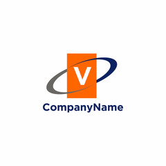 Orange Square with Abc Letter Initial Logo Vector