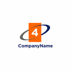 Orange Square with Abc Letter Initial Logo Vector