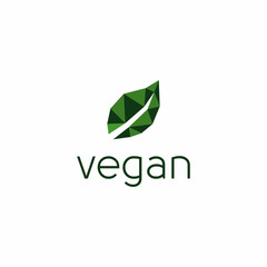 Green Vegan Logo Vector