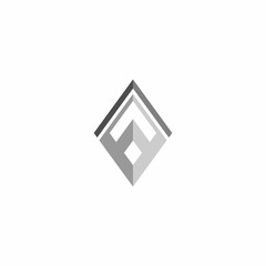 F Initial Letter Diamond Shape Logo Vector