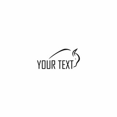 Buffalo Line outline Logo Vector