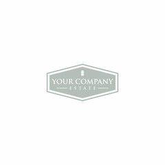 Grey Gate Vintage Icon Logo Vector