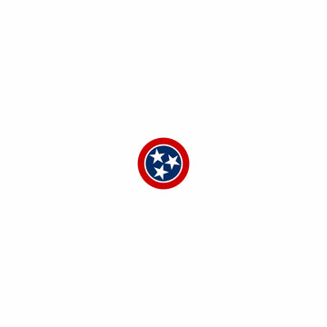 Tennessee Logo With Three Stars Icon Vector