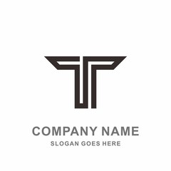 Geometric Square Letter T Pillar Building Architecture Attorney Law Firm Business Company Stock Vector Logo Design Template