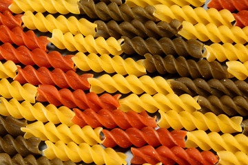 colored dry uncooked vermicelli pasta